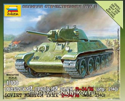 Сборная модель из пластика Советский средний танк Т-34/76 (1/100) Звезда