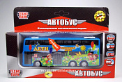 Атобус двухэтажный «Дети» (звук+свет), Технопарк 1/43 - фото