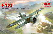 Сборная модель из пластика И-153, Истребитель ВВС Китая ІІ МВ, 1/32 ICM - фото