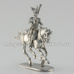 Сборная миниатюра из металла Трубач - драгун, 28 мм, Аванпост