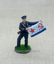 Старшина 1-й статьи с флагом ВМФ, 1941-43 гг.54 мм - фото