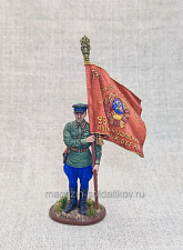 Старшина погранвойск со знаменем, 1941 г., 54 мм, Студия Большой полк - фото