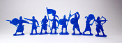 Солдатики из пластика Пешие половцы 54 мм (8 шт, синий цвет, в кор), Воины и битвы - фото