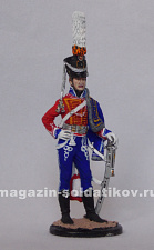 Миниатюра в росписи Обер-офицер гусарского полка. Россия, 1809-11 гг., 1:32, Сибирский партизан - фото