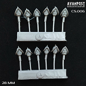 Головы пехоты Тридцатилетней войны, набор 02, 28 мм, Аванпост - фото