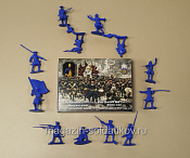 Солдатики из пластика Набор солдатиков №49 «Шведская армия 1700-1721 (синий, 12 шт)» 1/32 Инженеръ Басевичъ - фото