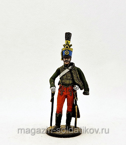 Миниатюра из олова Вахмистр 4го гусарского полка Гессен-Гамбурга.1805-15 гг. 54 мм,Студия Большой полк (ИЛ0375.12.03.54) (ИЛ0375.12.03.54)