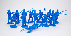 Солдатики из пластика Mexicans 2nd series 12 figures in 9 poses (blue), 1:32 ClassicToySoldiers