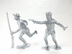 Сборные фигуры из пластика Американские скауты,набор из 2-х фигур, №3 (серебристые, 150 мм) АРК моделс