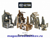 WG-TER-01 Разрушенная Деревня (3 здания) BOX, Warlord. Wargames (игровая миниатюра) - фото