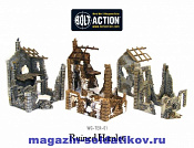 WG-TER-01 Разрушенная Деревня (3 здания) BOX, Warlord. Wargames (игровая миниатюра) - фото