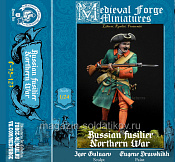Сборная миниатюра из смолы Русский фузилер. Серверная война 75 mm (1:24) Medieval Forge Miniatures - фото