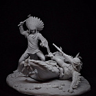 Сборная миниатюра из смолы Hoka Hey, 75 мм, TRILOKA MINIATURES (TLK-75-001) (TLK-75-001 )