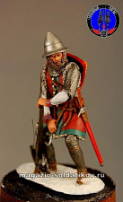 Сборная миниатюра из металла Русский арбалетчик 1242 г, 1:30, Оловянный парад - фото