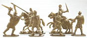 Солдатики из пластика Барон Хлодомир и его люди 54 мм ( 4+2 шт, бронзовый цвет), Воины и битвы - фото