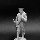Сборная миниатюра из смолы Русский мушкетер (или егерь) армейской пехоты на марше, 1812, 54 мм, Chronos miniatures