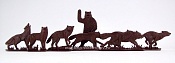Солдатики из пластика Животные (6+1 шт, коричневый цвет), Воины и битвы - фото
