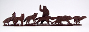 Солдатики из пластика Животные (6+1 шт, коричневый цвет), Воины и битвы - фото