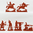 Солдатики из пластика Орбулак, 1643 год. Казахи, часть 1 (6 шт, терракотовый), 52 мм, Солдатики ЛАД