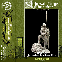 Сборная миниатюра из смолы Warrior, Jerusalem Kingdom 12th, 75 mm (1:24) Medieval Forge Miniatures