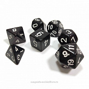 Набор из 7 кубиков для ролевых игр (черный) Звезда - фото