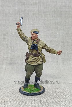 Комбат, капитан пехоты Красной Армии, 1941-43гг. СССР, 54мм, Красный фронт, 54 мм (КФ-017) (КФ-017)