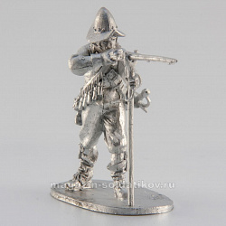 Сборная миниатюра из металла Мушкетёр, стреляющий, 28 мм, Аванпост