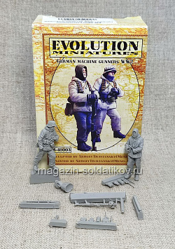 Сборные фигуры из смолы ЕМ 48003 Немецкие пулемётчики. Вторая мировая, 1/48 Evolution (ЕМ-48003) (ЕМ-48003)