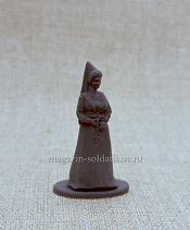 Материал - двухкомпонентный пластик Знатная дама, 40 мм (смола, серый), Воины и битвы - фото