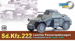 Масштабная модель в сборе и окраске Д Лёгкий бронеавтомобиль Sd.Kfz 222,Франция 1940 (1/72) Dragon (60406) (60406)