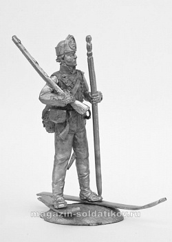 Миниатюра из олова 551 РТ Датский лыжник-егерь, 1808 год., 54 мм, Ратник (551-РТ) (551-РТ)