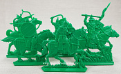 Солдатики из пластика Русские витязи. Младшая дружина 54 мм ( 6 шт, в коробке, цвет-зеленый), Воины и битвы - фото