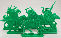 Солдатики из пластика Русские витязи. Младшая дружина 54 мм ( 6 шт, в коробке, цвет-зеленый), Воины и битвы