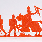 Солдатики из пластика Барон Хлодомир и его люди 54 мм ( 4+2 шт, красный цвет), Воины и битвы