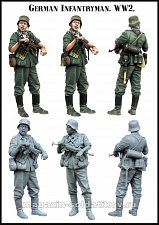 Сборная миниатюра из смолы ЕМ 35141 Немецкий пехотинец, ВМВ, 1/35 Evolution - фото