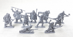 Материал - двухкомпонентный пластик Неандертальцы, выпуск №1, 54 мм (10 шт, серый цвет), Воины и битвы