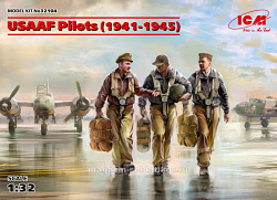 Сборные фигуры из пластика Фигуры, Пилоты ВВС армии США (1939-1945 г.), 1:32, ICM