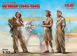 Сборные фигуры из пластика Фигуры, Летчицы на службе ВВС США 1943-1945 г. (3 фигуры), 1:32, ICM