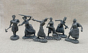 Солдатики из мягкого резиноподобного пластика Набор №26 «Леди - Викторианский Лондон» (6 фигур, серый) 1/32 ЧЕЛОВЕЧЕК - фото