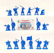 Солдатик из пластика Рыцари-Тамплиеры №2 (16 фигурок, синий) 1:32, Уфимский солдатик - фото