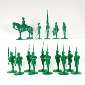 Солдатики из пластика Русская линейная пехота на смотре (зеленый), 1812, Студия Большой полк - фото