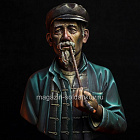 Сборная миниатюра из смолы Китаец с трубкой 1:10, TRILOKA MINIATURES (TLK-B-008) (TLK-B-008)