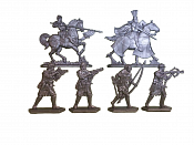 Солдатики из пластика Барон Аделин 54 мм (6 шт., серебряный, пластик) Воины и битвы - фото
