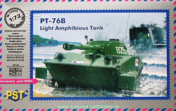 Сборная модель из пластика Легкий плавающий танк ПТ-76, 1:72, PST