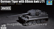 07164 Танк German Tiger with 88mm kwk L/71, 1:72 Трумпетер