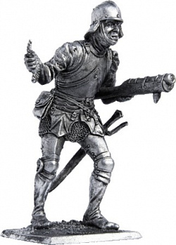 Миниатюра из металла 071. Швейцарец с ручной пушкой XV в., Бургундские войны EK Castings