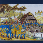 Миниатюра в росписи Шведская пехота на марше, Армия Карла XII, XVIII век, 1:32 (МСПОШ1004) (МСПОШ1004)