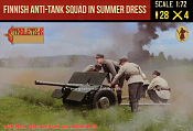 Солдатики из пластика Finnish Anti-Tank Squad in Summer Dress (1/72) Strelets - фото