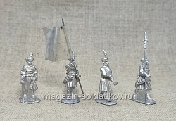 Сборная фигура из металла Польская пехота. Командная группа, 28 мм, Figures from Leon (L131) (L131)