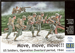Сборные фигуры из пластика MB 35130 «Вперед, вперед, вперед!!! "Американские солдаты, операция Оверлорд, 1944» (1/35)Master Box